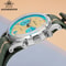 Men Chronograph Watch, Quartz Wristwatch, Waterproof Bubble Glass, Luminous Dial 38mm