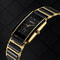 Fashion Luxury Rectangle Wristwatch For Men And Women Ceramic Quartz Watch Waterproof Black Gold Co 2