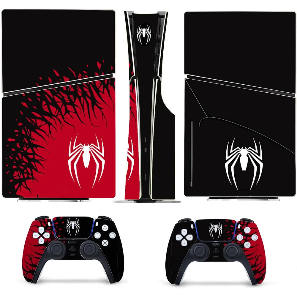 Vinyl Cover Skins For Playstation 5 Slim Console Superhero Skin Wraps Set For PS5 Disc Edition Cont 1