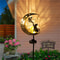 Cat MoonShaped Iron Solar Lamp Decorative Outdoor Garden Lighting With Automatic Sensor Solar Powe 0