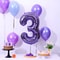 40-Inch Purple Aluminium Foil Number Balloon, Giant Globos Balloon for Happy Birthday Party, Baby Shower & Celebration
