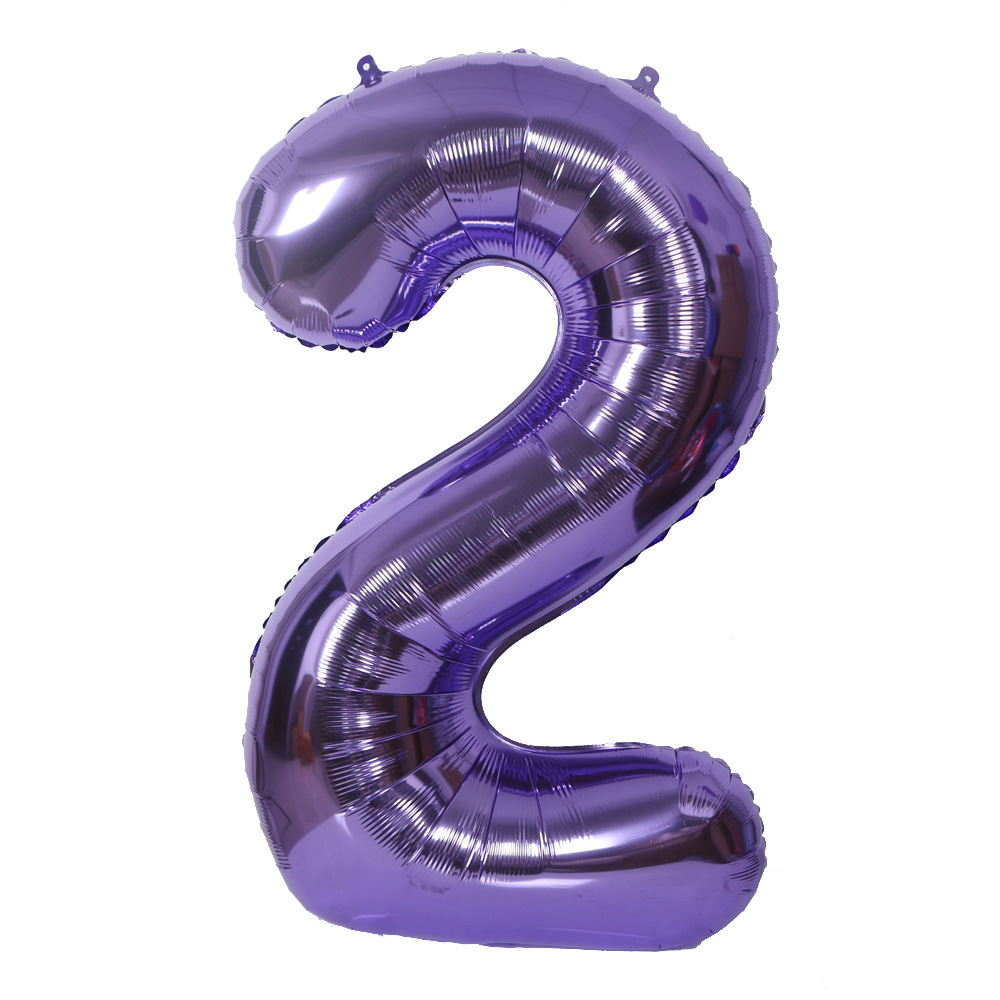 40-Inch Purple Aluminium Foil Number Balloon, Giant Globos Balloon for Happy Birthday Party, Baby Shower & Celebration