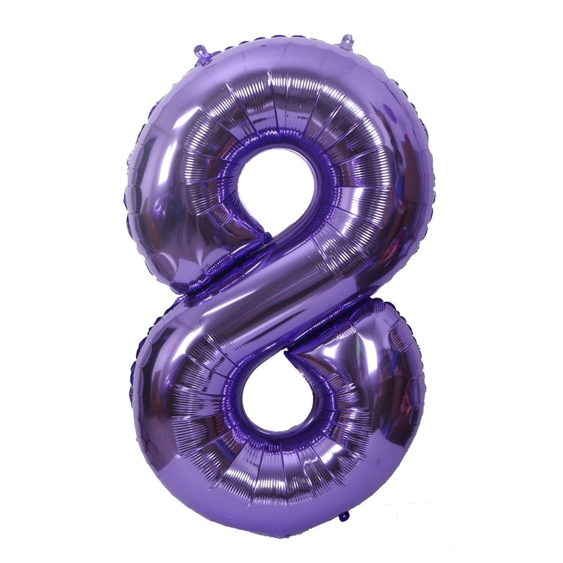40-Inch Purple Aluminium Foil Number Balloon, Giant Globos Balloon for Happy Birthday Party, Baby Shower & Celebration