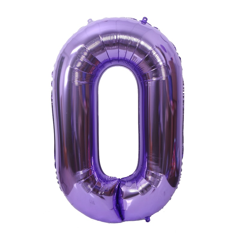 40-Inch Purple Aluminium Foil Number Balloon, Giant Globos Balloon for Happy Birthday Party, Baby Shower & Celebration