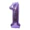 40-Inch Purple Aluminium Foil Number Balloon, Giant Globos Balloon for Happy Birthday Party, Baby Shower & Celebration