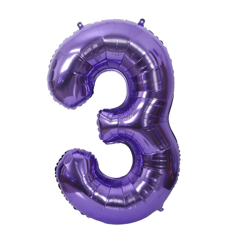 40-Inch Purple Aluminium Foil Number Balloon, Giant Globos Balloon for Happy Birthday Party, Baby Shower & Celebration