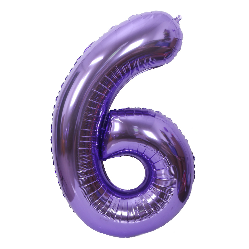 40-Inch Purple Aluminium Foil Number Balloon, Giant Globos Balloon for Happy Birthday Party, Baby Shower & Celebration
