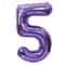 40-Inch Purple Aluminium Foil Number Balloon, Giant Globos Balloon for Happy Birthday Party, Baby Shower & Celebration