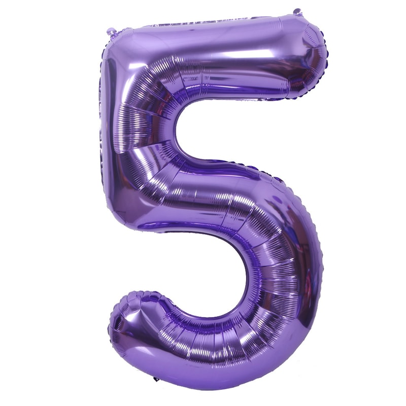 40-Inch Purple Aluminium Foil Number Balloon, Giant Globos Balloon for Happy Birthday Party, Baby Shower & Celebration