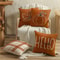 Set of 4 Fall Pillow Covers, Thanksgiving Farmhouse Decor with Maple Leaf & Pumpkin Design, Orange Throw Pillow Covers