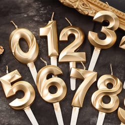 digital candle cake decoration plug-in, full moon, birthday & wedding dessert table accessories (0-9 numbers)