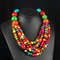 African Style Multi-Layer Wooden Bead Necklace, Handmade Beaded Bib Choker for Women, Summer Jewelry Accessories