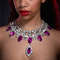 Dazzling Multi-Color Droplet Necklace, Exaggerated Personality, Wedding & Brides Diamond Collarbone Jewelry