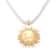 Sun Flower Pendant Necklace for Women, ZAA Vintage Metal Rope Chain Jewelry, Beach Party Fashion Gift Accessories
