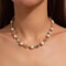 SHIXIN Luxury Imitation Pearl Beads Choker Necklace, Elegant Rhinestone Collar Chain for Women, Bridal Wedding Jewelry