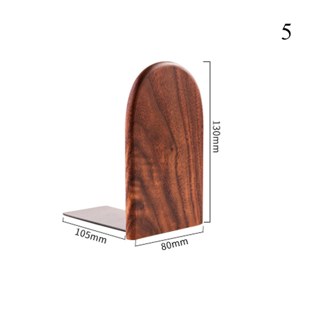 Nature Wooden Bookends, Desktop Bookshelf Desk Organizer for Office & Home, Sturdy Wood Book Ends for Storage Decoration