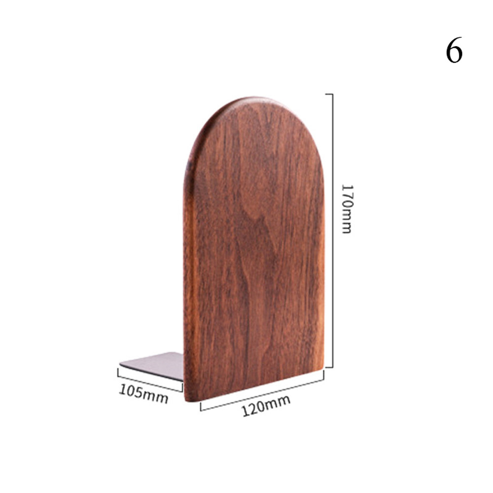 Nature Wooden Bookends, Desktop Bookshelf Desk Organizer for Office & Home, Sturdy Wood Book Ends for Storage Decoration