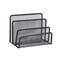 Black Metal Iron Mesh Desk Organizer, Stylish Letter Tray Holder for Paper, Magazine, Book & Office Supplies Grid Tray