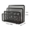 Black Metal Iron Mesh Desk Organizer, Stylish Letter Tray Holder for Paper, Magazine, Book & Office Supplies Grid Tray