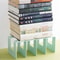 4 Grid Bookends Stand, Sturdy Bookshelf Desktop Decor & Storage Rack Book Holder for School, Office & Home Organization