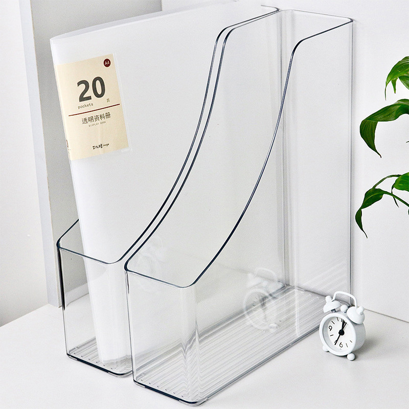 Convenient Clear Acrylic Bookends, Single Slot Desk Organizer for Books, Documents & Study Supplies