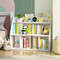 3-Tier Kids Bookshelf with 2 Rotating Shelves, Multi-Functional Toddler Bookcase & Toy Organizer for Nursery, Playroom