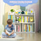 3-Tier Kids Bookshelf with 2 Rotating Shelves, Multi-Functional Toddler Bookcase & Toy Organizer for Nursery, Playroom