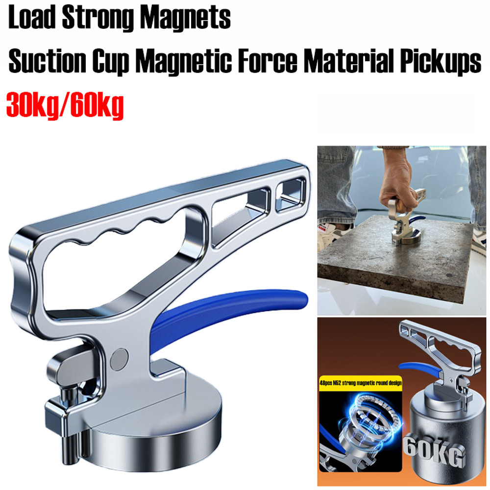 Strong Suction Cup Magnets,Heavy Duty Magnetic Lifters for Steel & Mold Handling, Portable Laser Cutting Pickup Tools