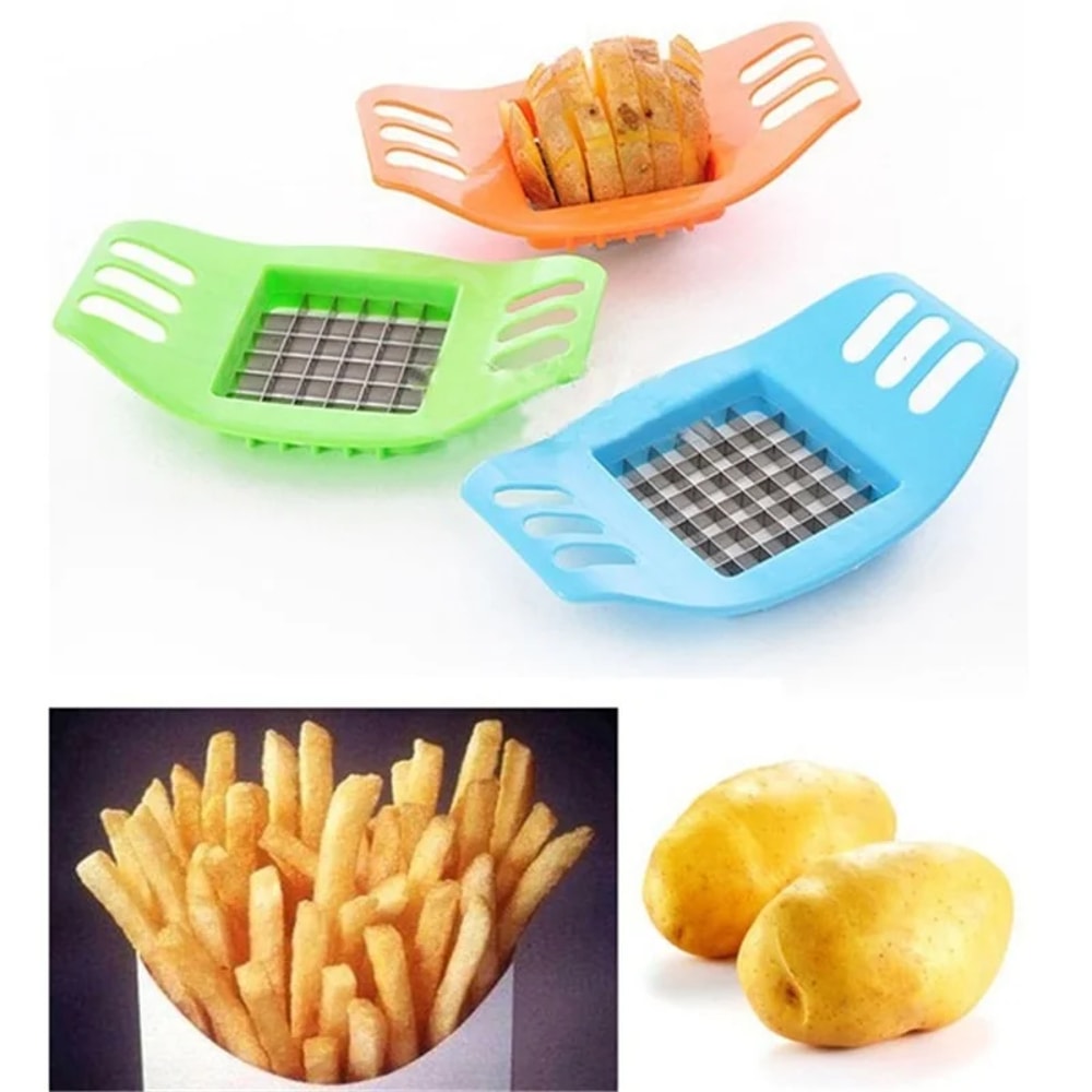Stainless Steel French Fry Potato Chip Cutter, Vegetable Carrot Chopper, Easy Cut Kitchen Gadgets for Home Cooks