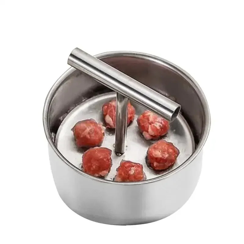 Multi-functional Stainless Steel Meatball Maker Manual Press Tool, Cooking Mold for Kitchen, Household Meat Balls Gadget