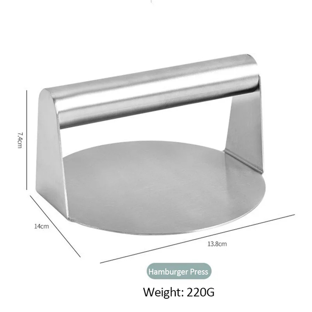 Stainless Steel Smash Burger Press Round Shape, Hamburger Meat Mold for Deli Use, Kitchen Beef Masher Plate Tool