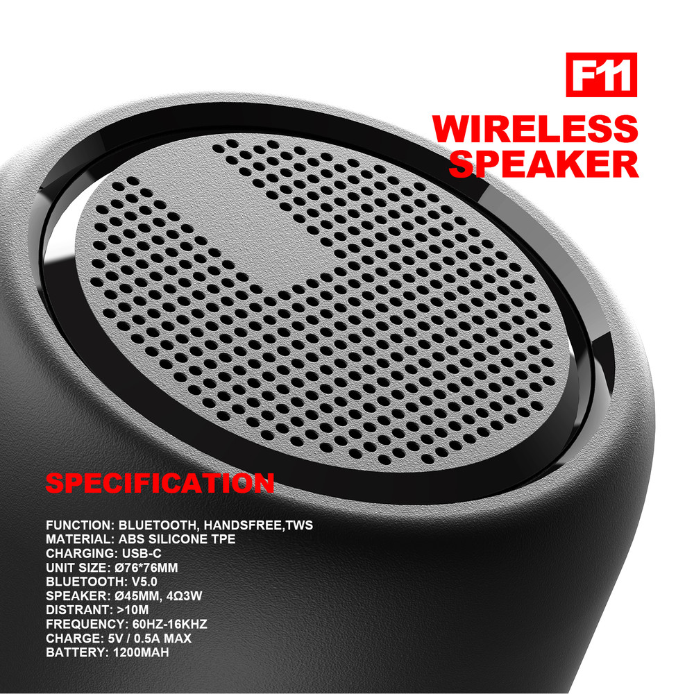 Mini Subwoofer Portable Speaker, New Wireless Music Player, Outdoor Camping Bluetooth Audio TWS, IPX4 Home Gift