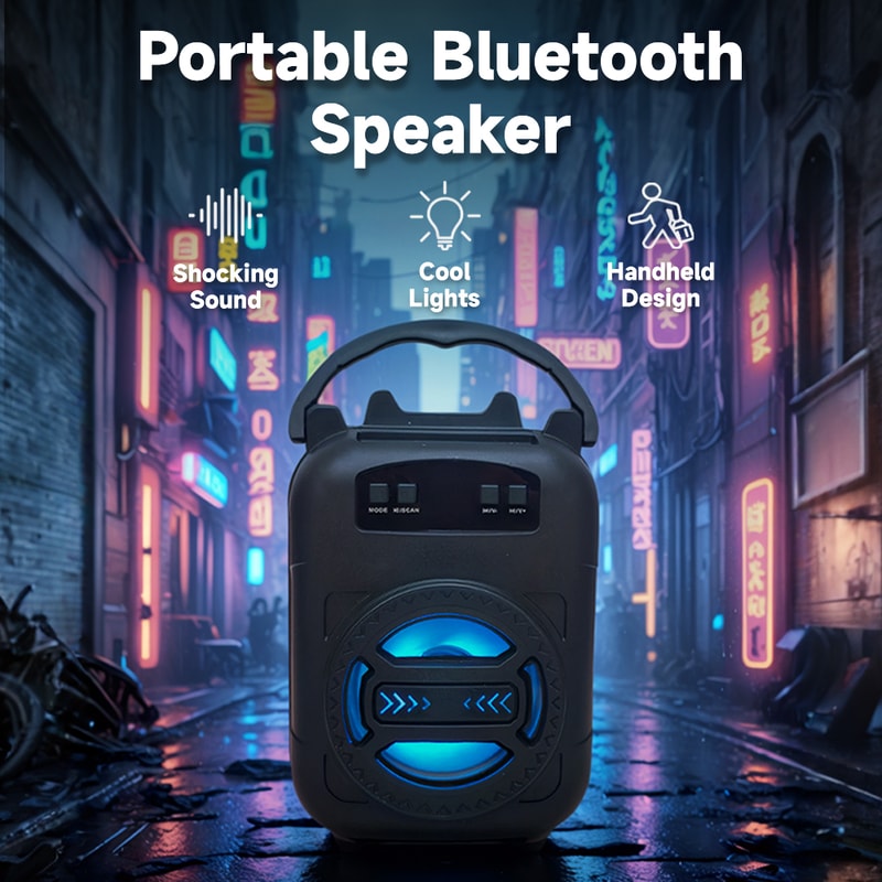 Portable Wireless Sound Box Subwoofers, New Bluetooth Speaker LED Light, Home Outdoor Square Dancing Speaker