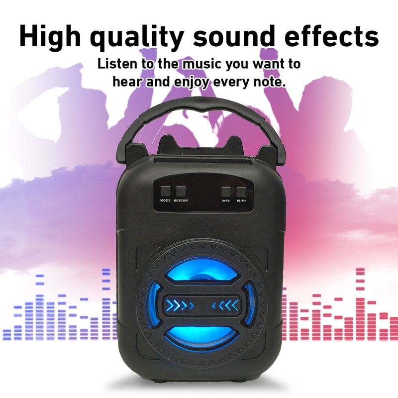 Portable Wireless Sound Box Subwoofers, New Bluetooth Speaker LED Light, Home Outdoor Square Dancing Speaker