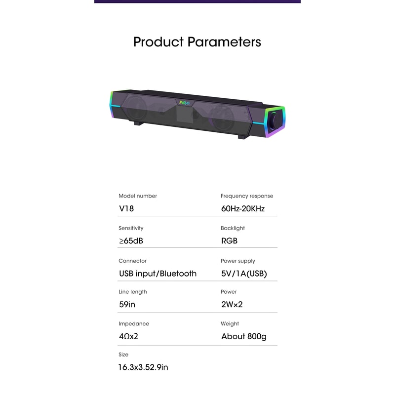 Cinema Level Heavy Bass 4D Wired Computer Speakers, Bluetooth Surround Sound System, RGB Gaming Speaker Setup