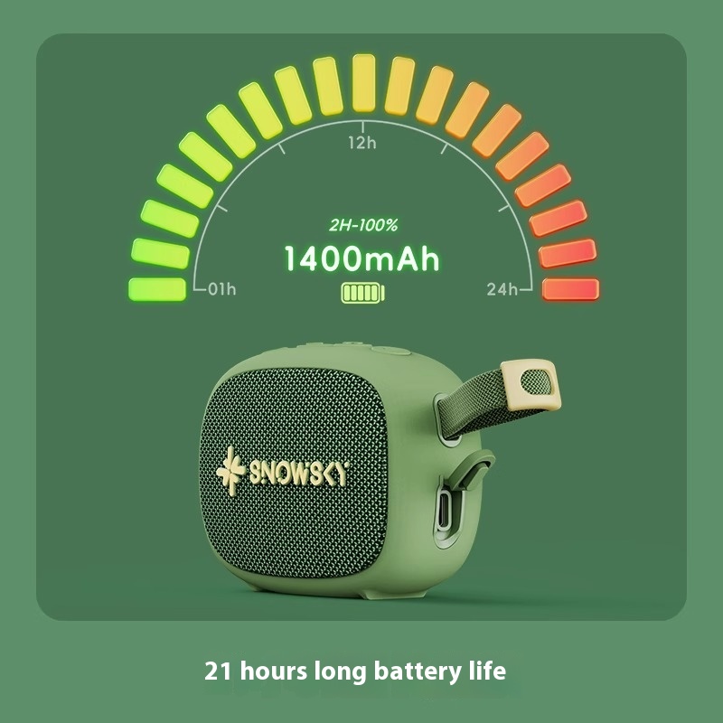 FiiO SnowSky Bluetooth Speaker 45mm Loudspeaker, Mini Portable IPX6 Waterproof 1400mAh Hiking Speaker for Outdoors