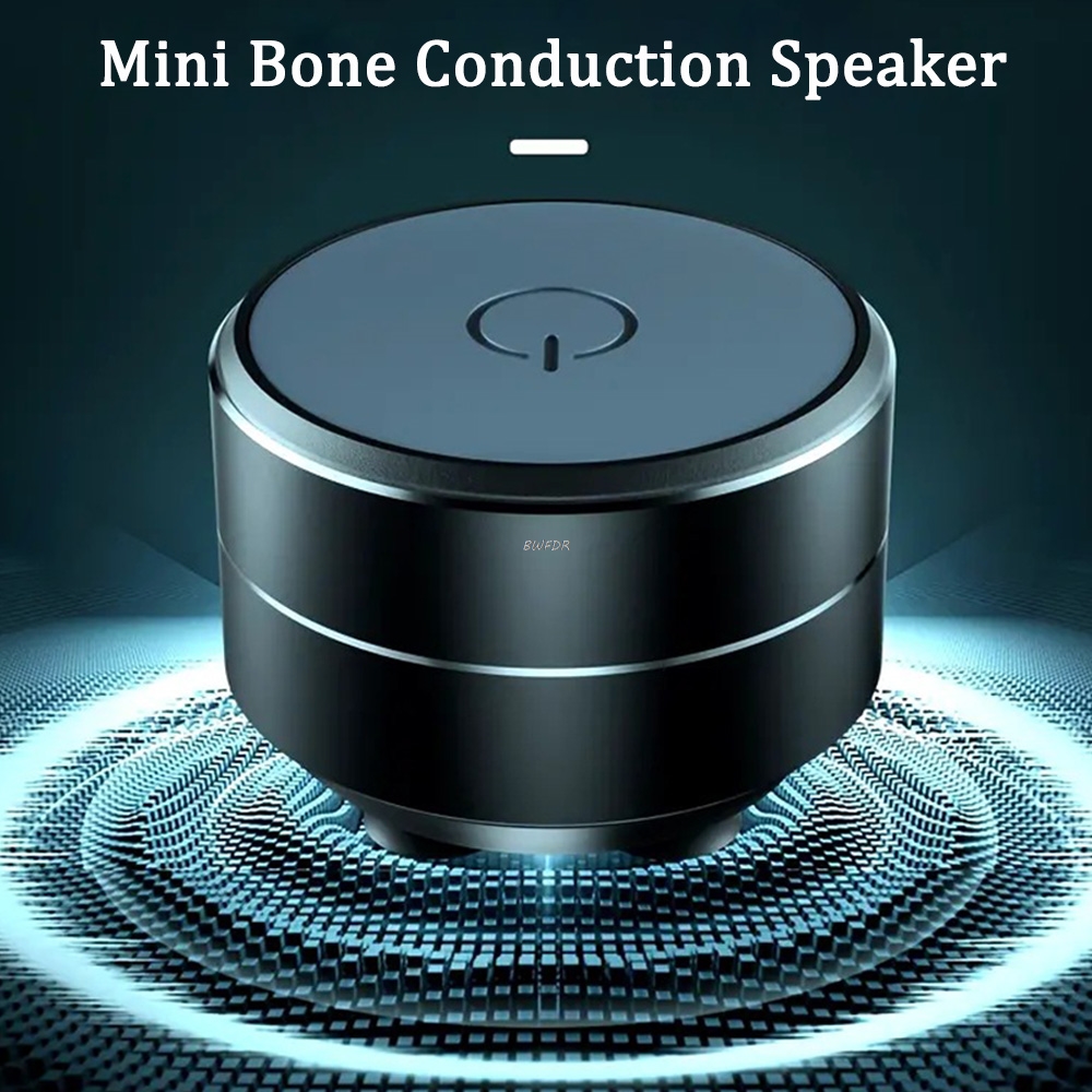 Portable Mini Bone Conduction Speaker Vibration Stereo Audio, TWS Wireless Bluetooth, Digital Metal Speaker