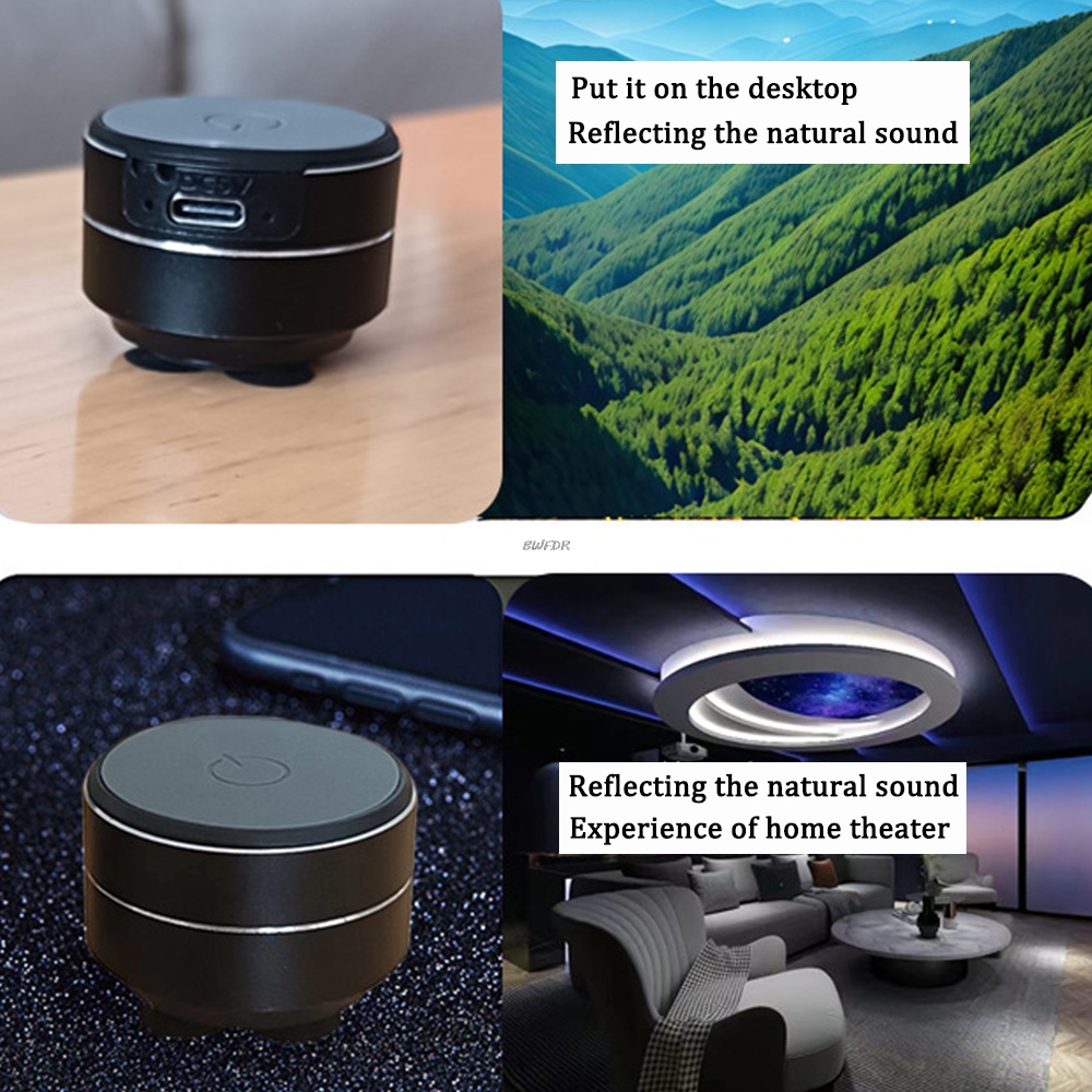Portable Mini Bone Conduction Speaker Vibration Stereo Audio, TWS Wireless Bluetooth, Digital Metal Speaker