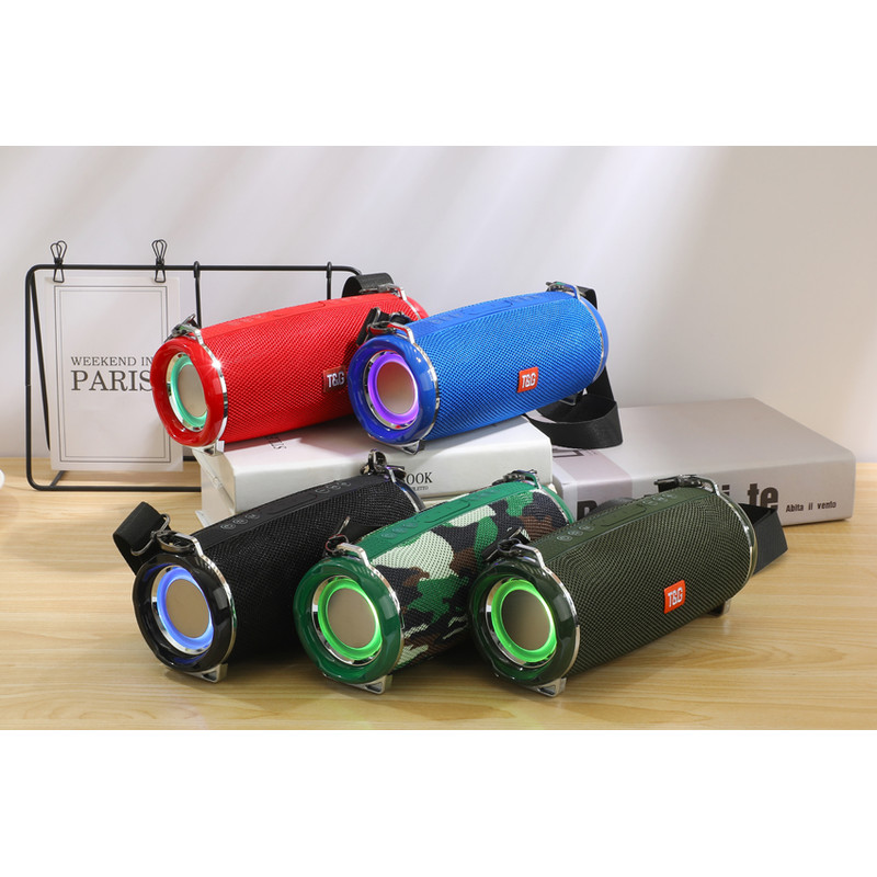 Waterproof Outdoor Subwoofer Stereo Speaker, 2400MAH TG192 Bluetooth Boombox, RGB LED Light Wireless Speaker for Travel