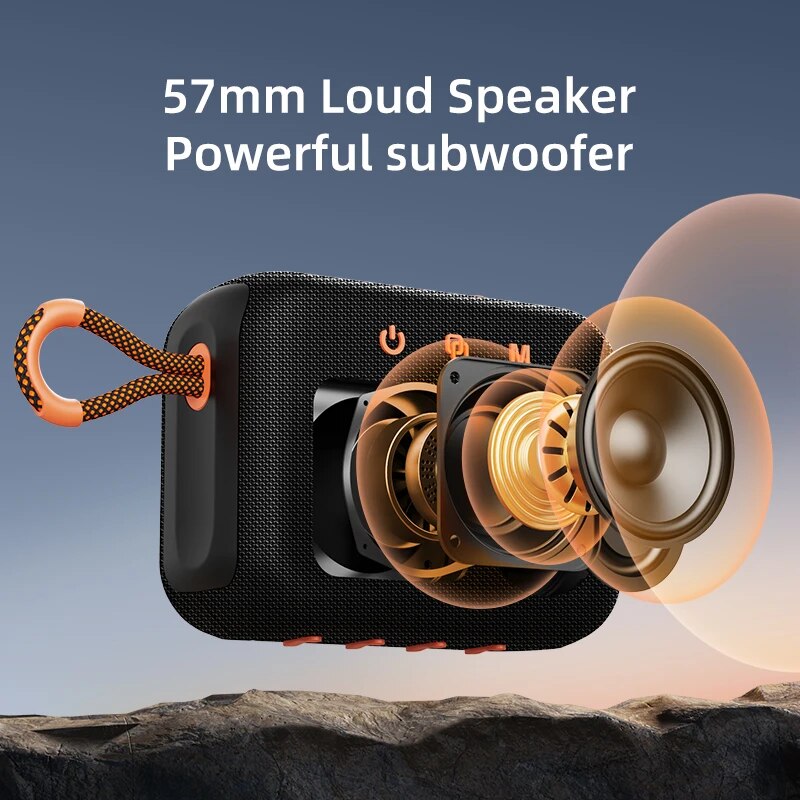 Bluetooth Outdoor Portable Speaker, Dual Driver Wireless Speaker IPX6 Waterproof, True Stereo Sound System
