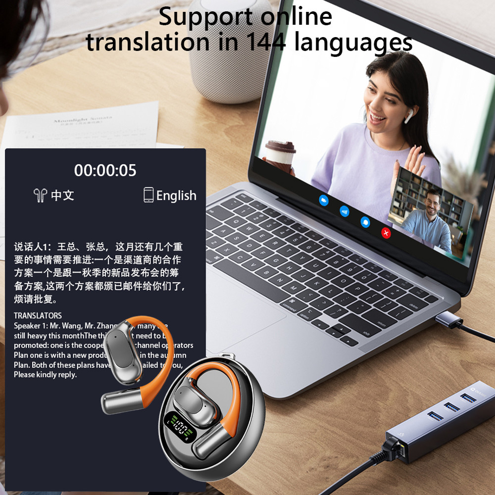 Translation Earbuds Real Time 144 Languages Language Translator Earbuds Translation Headphones for Travel and Learning