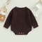 Newborn Baby Girls Boys Knitted Sweater Romper, Long Sleeve Crew Neck Bodysuit, Autumn Winter Solid Color Infant