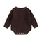 Newborn Baby Girls Boys Knitted Sweater Romper, Long Sleeve Crew Neck Bodysuit, Autumn Winter Solid Color Infant