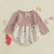 Baby Girl Autumn Romper Long Sleeve Floral Patchwork Jumpsuit Newborn O Neck Daily Cute Clothes 1