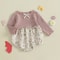 Baby Girl Autumn Romper Long Sleeve Floral Patchwork Jumpsuit Newborn O Neck Daily Cute Clothes 2