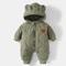 Autumn Winter Hooded Baby Rompers, Newborn Infant Fleece Padded One Piece, Cartoon Outdoor Outfit for Boys and Girls