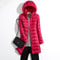 Fall Womens Jacket, Autumn Winter Ultra Lightweight Packable Hooded Puffer Coat, Korean Slim Long Female Coat