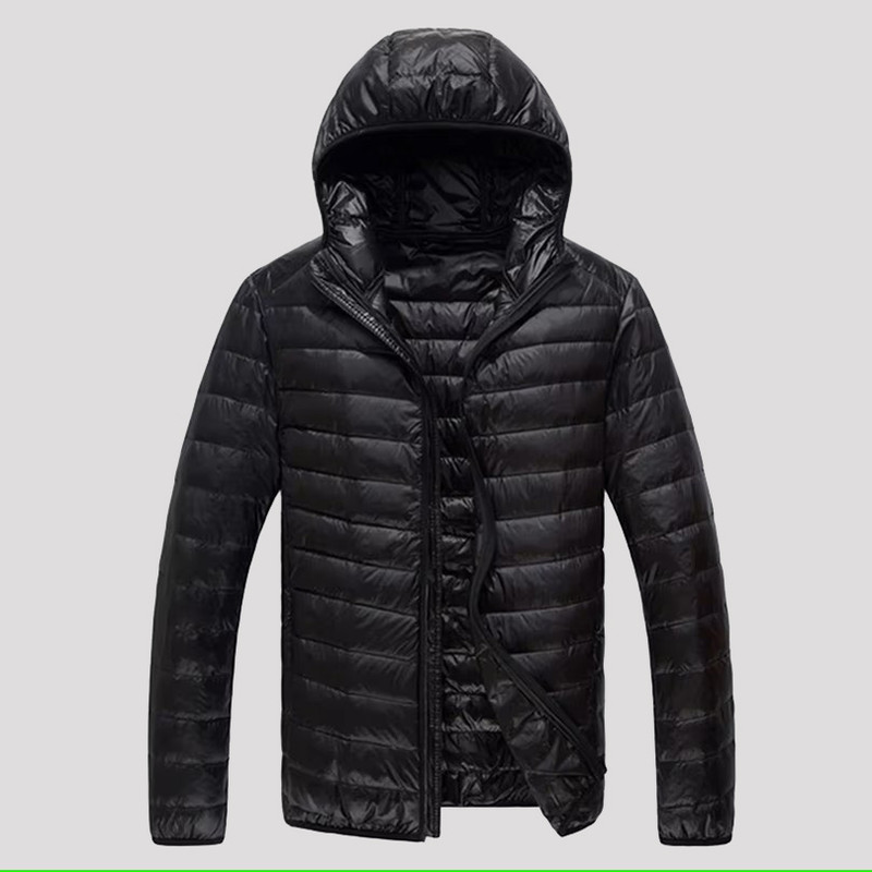Lightweight Winter Down Jacket For Men Ultra Light Packable Puffer Padded Hooded Coat Breathable 0