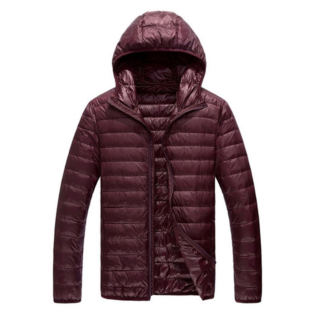 Lightweight Winter Down Jacket For Men Ultra Light Packable Puffer Padded Hooded Coat Breathable 5