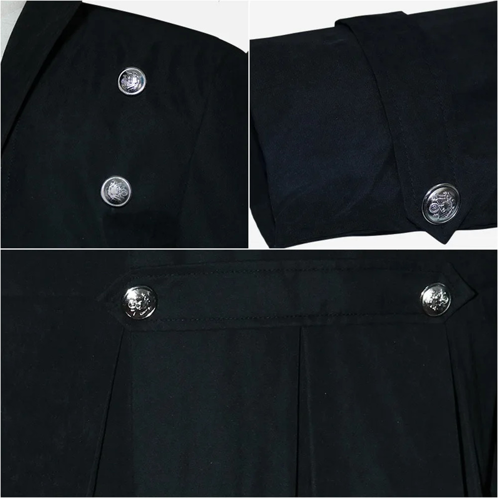 Mens Retro Jacket Victorian Gothic Trench Coat Medieval Long Coat 4